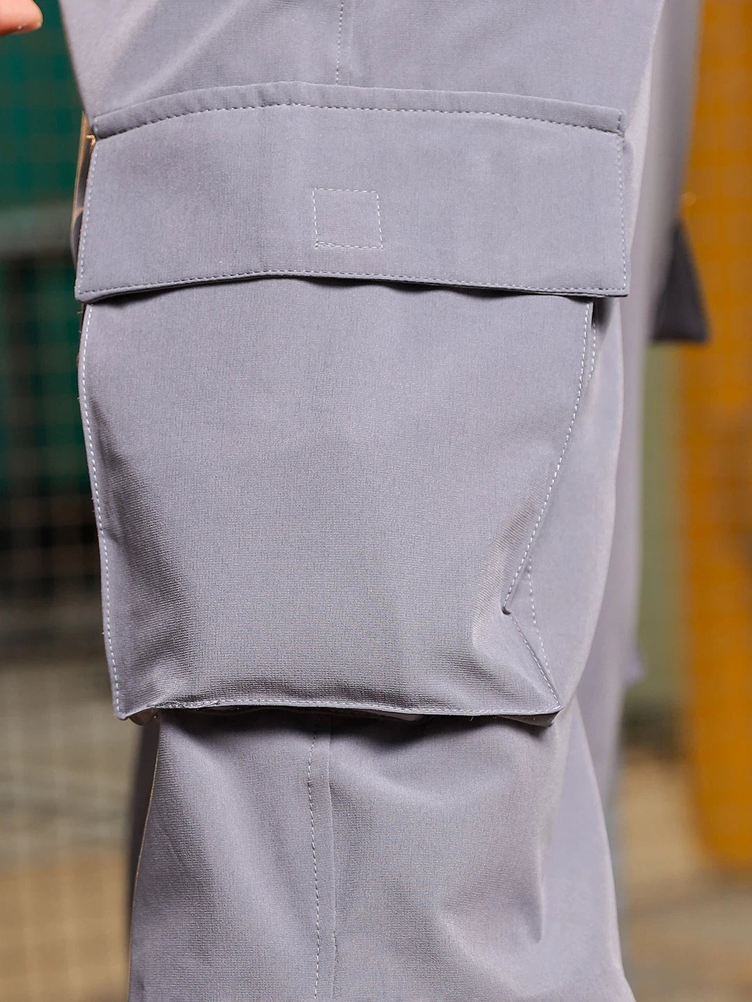 House Of Koala Baggy Fit Grey Parachute Cargo Trousers