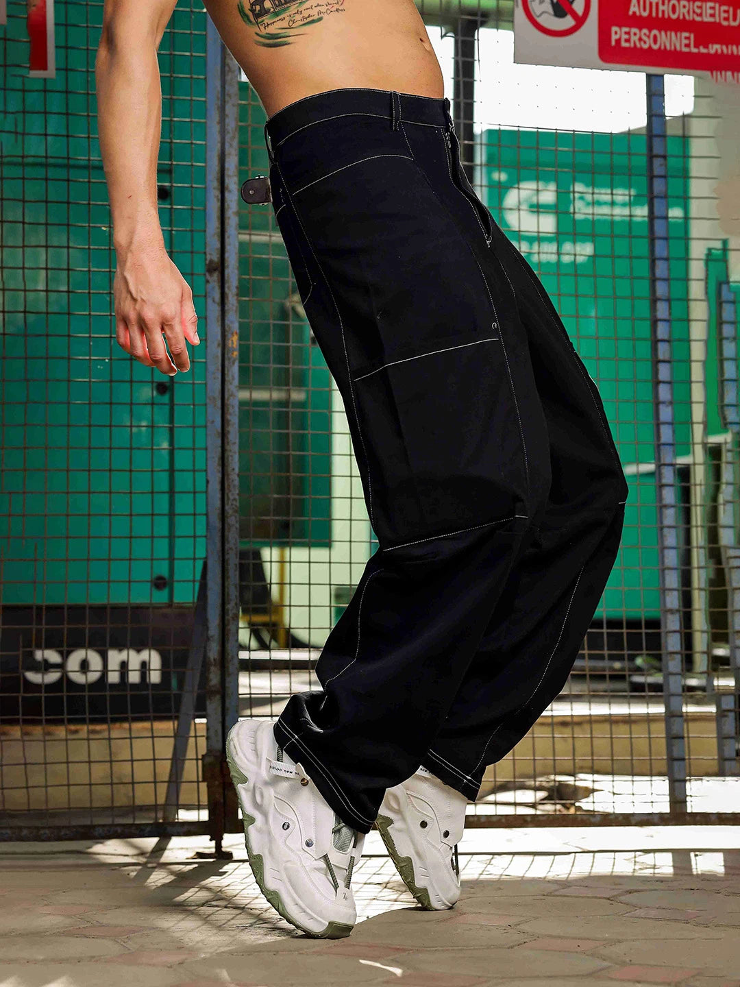 House Of Koala Baggy Fit Mid Rise Pure Cotton Cargos Trousers