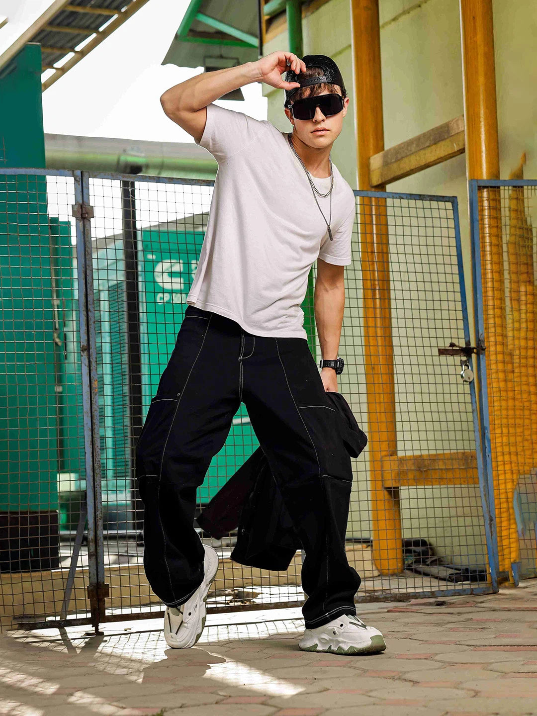 House Of Koala Baggy Fit Mid Rise Pure Cotton Cargos Trousers