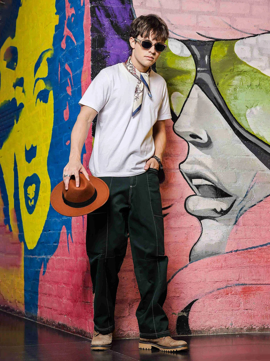 House Of Koala Oversized fit Green Baggy Cargo Trousers