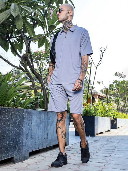 House Of Koala Grey Casual Wear Knitted All-Day Comfort Shorts