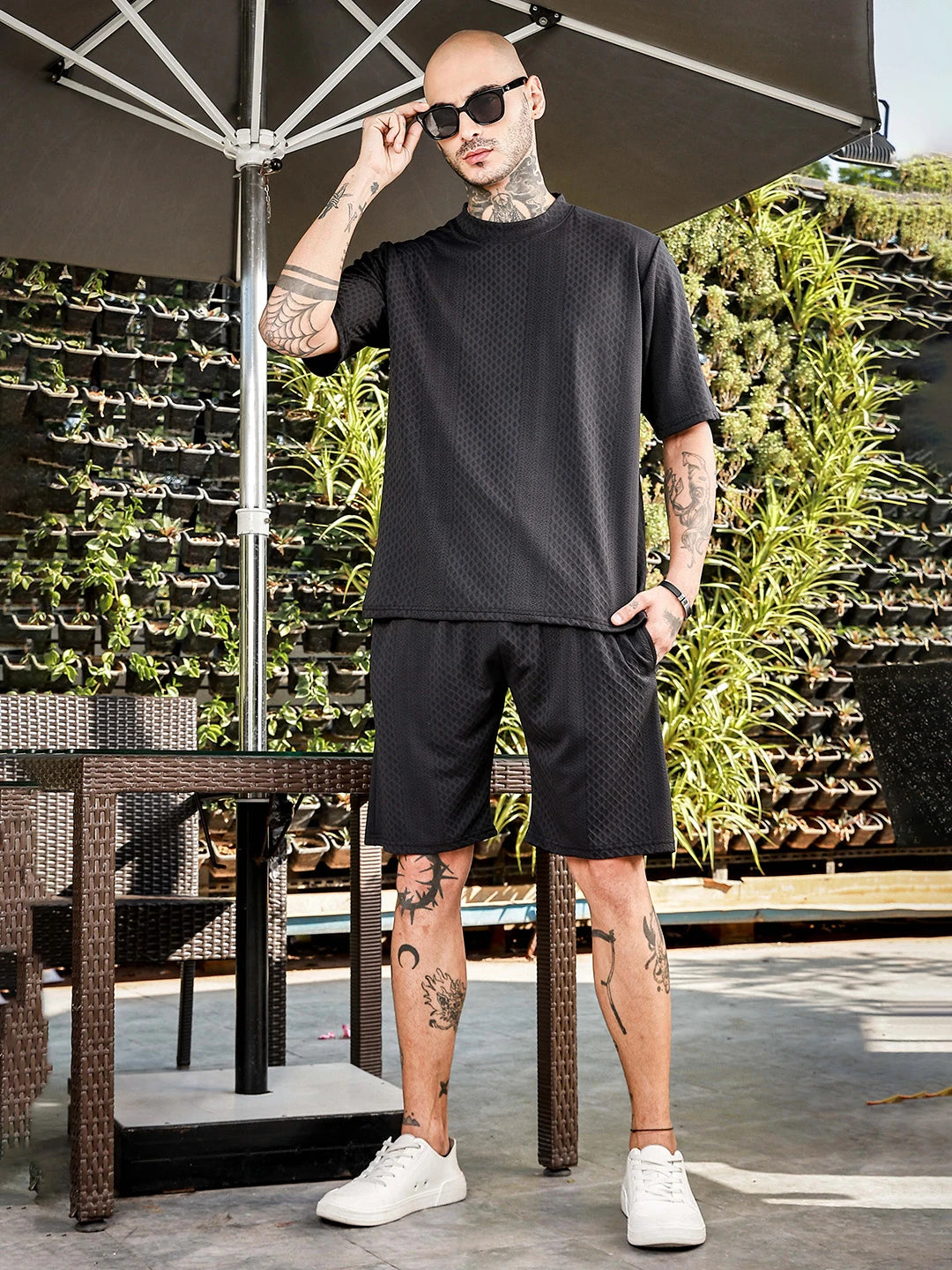 House Of Koala Black Casual Knitted All-Day Comfort Shorts