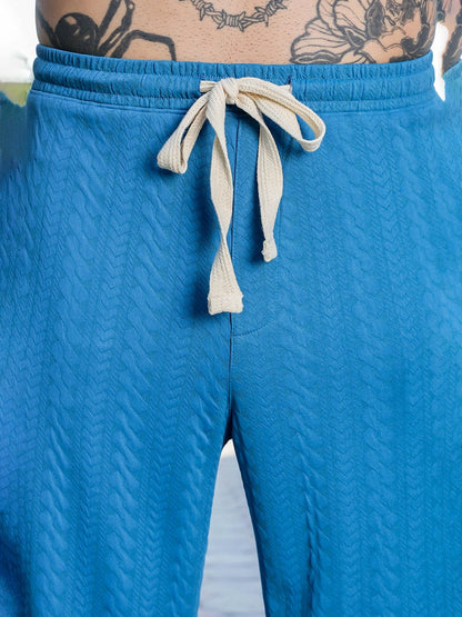 House Of Koala Blue Textured Relaxed-Fit Mid-Rise Track Pant