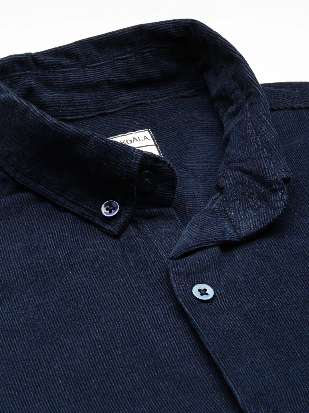 House Of Koala Relaxed Fit Navy Blue Corduroy Shirt