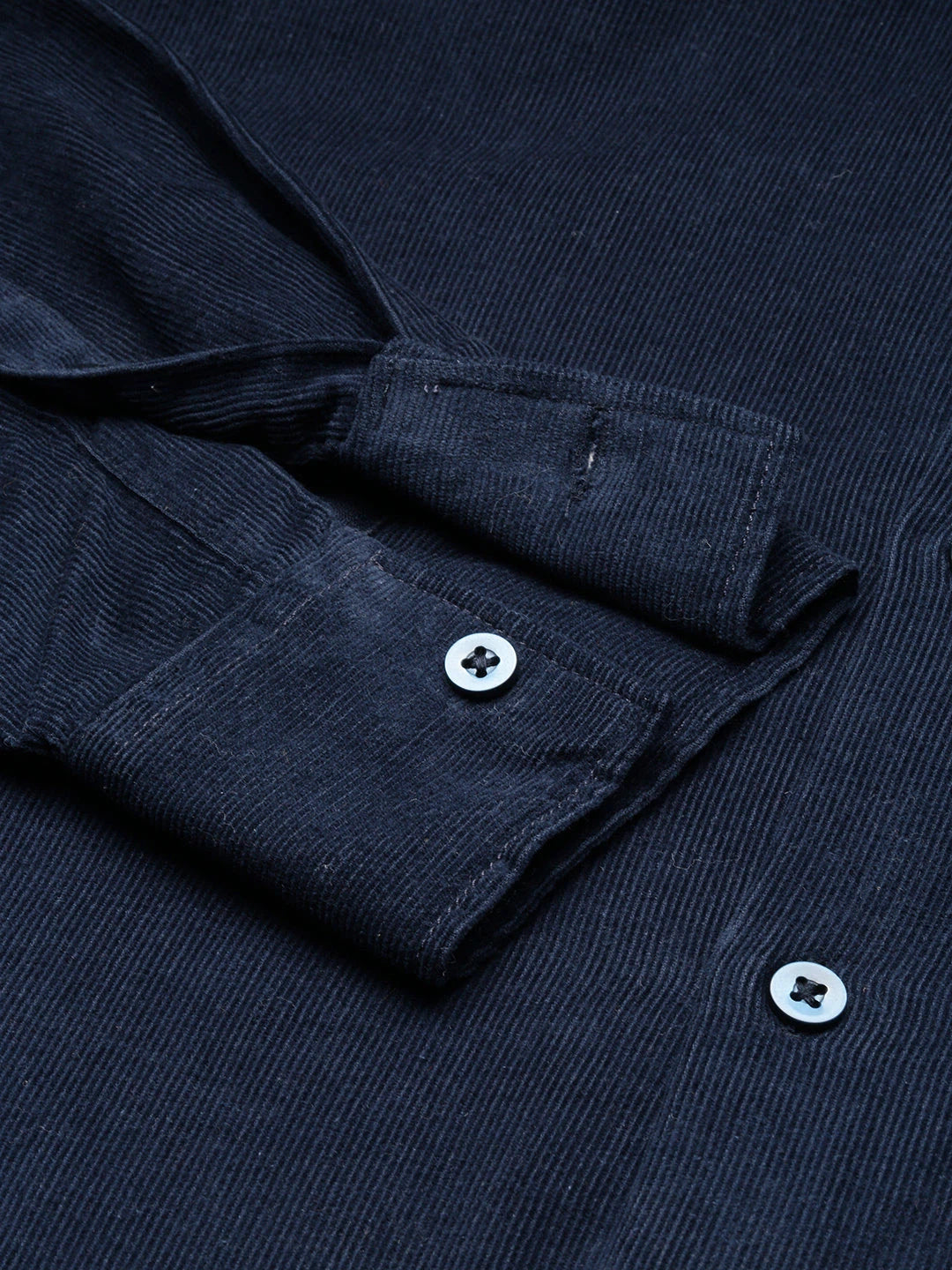 House Of Koala Relaxed Fit Navy Blue Corduroy Shirt