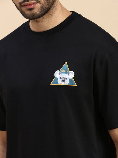 House Of Koala Black Oversized Drop Shoulder T-Shirt