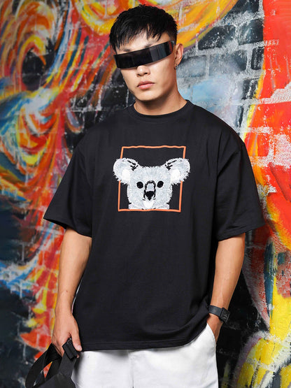 House Of Koala Graphic Printed Drop Shoulder Oversized T-Shirt