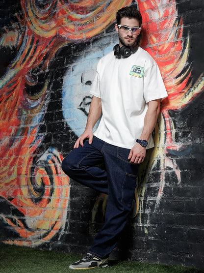 House Of Koala White Oversized Fit Vintage White T-Shirt
