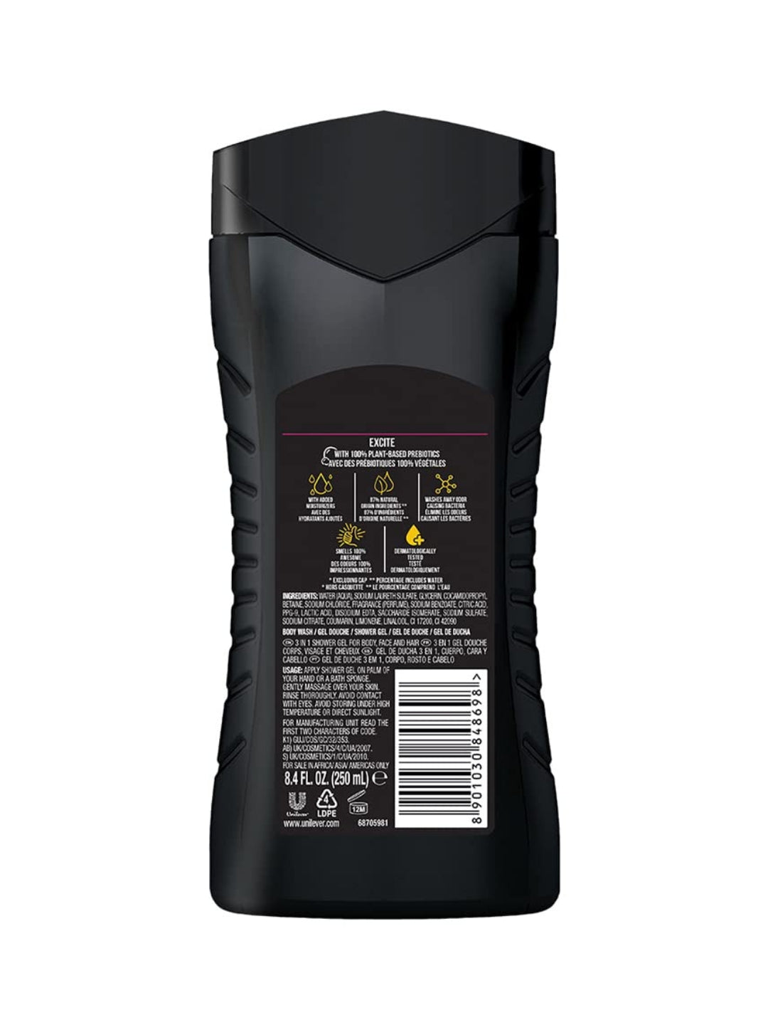 AXE  3 In 1 Body, Face & Hair Wash For Men  250ml