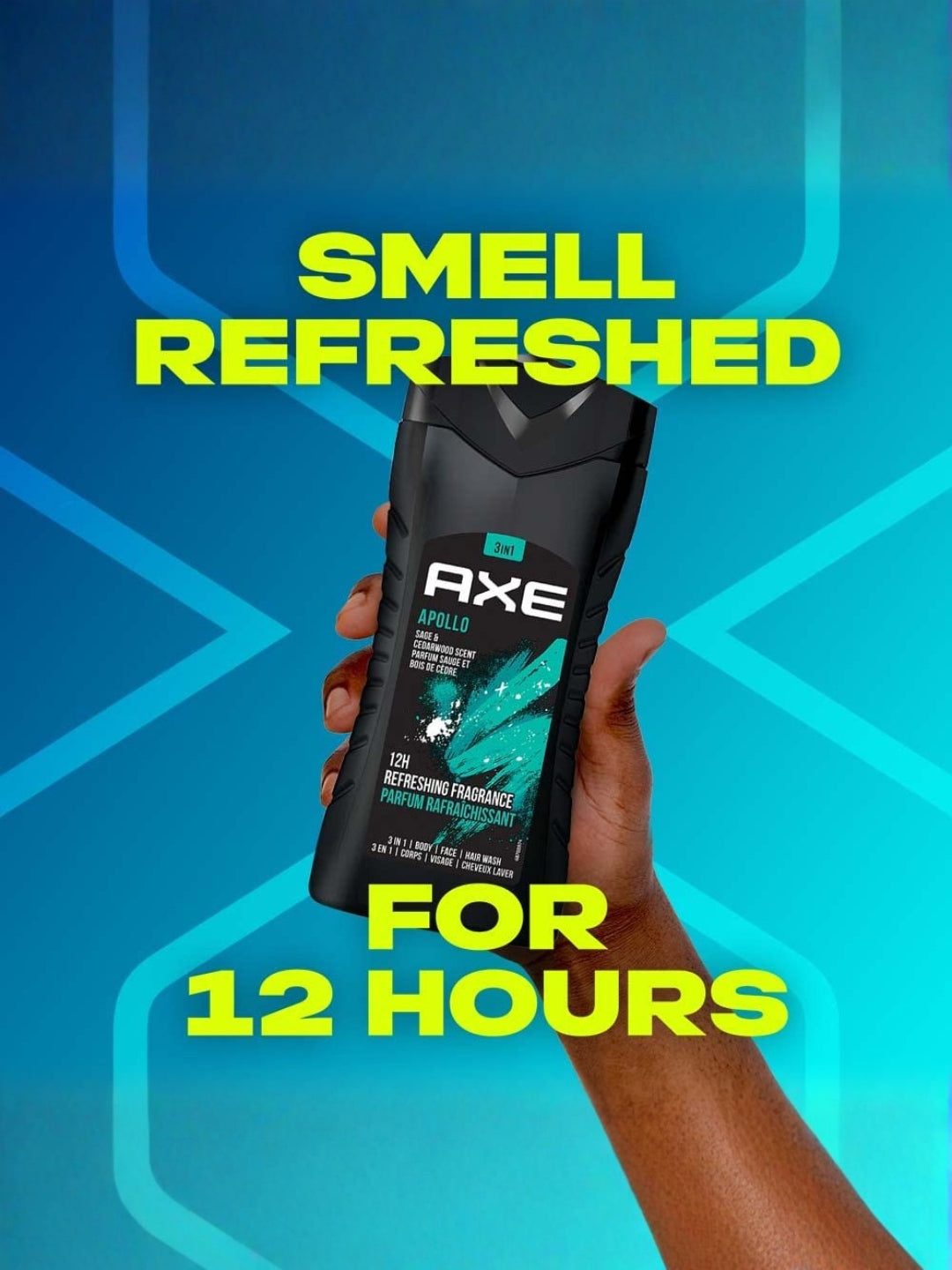 Axe 3 In 1 Body, Face & Hair Wash For Men  400ml