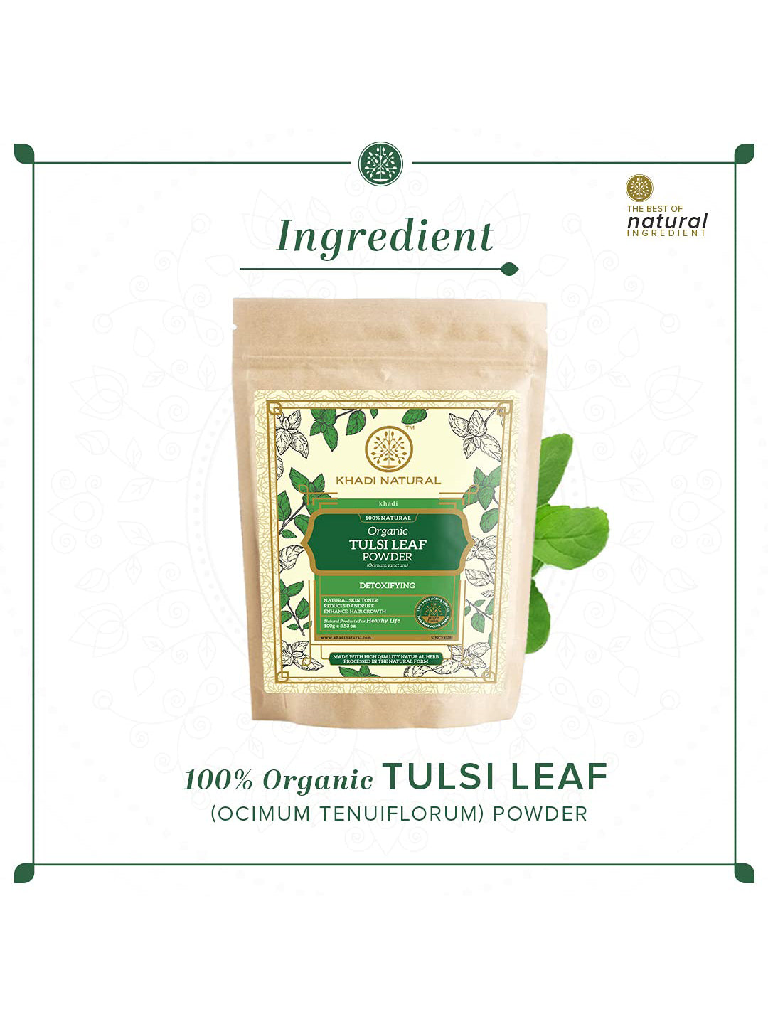 Khadi Natural Organic Tulsi Leaf Powder (100g)
