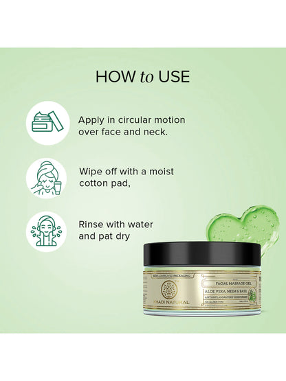 Khadi Natural Aloe Vera, Neem & Basil Face Massage Gel (100g)
