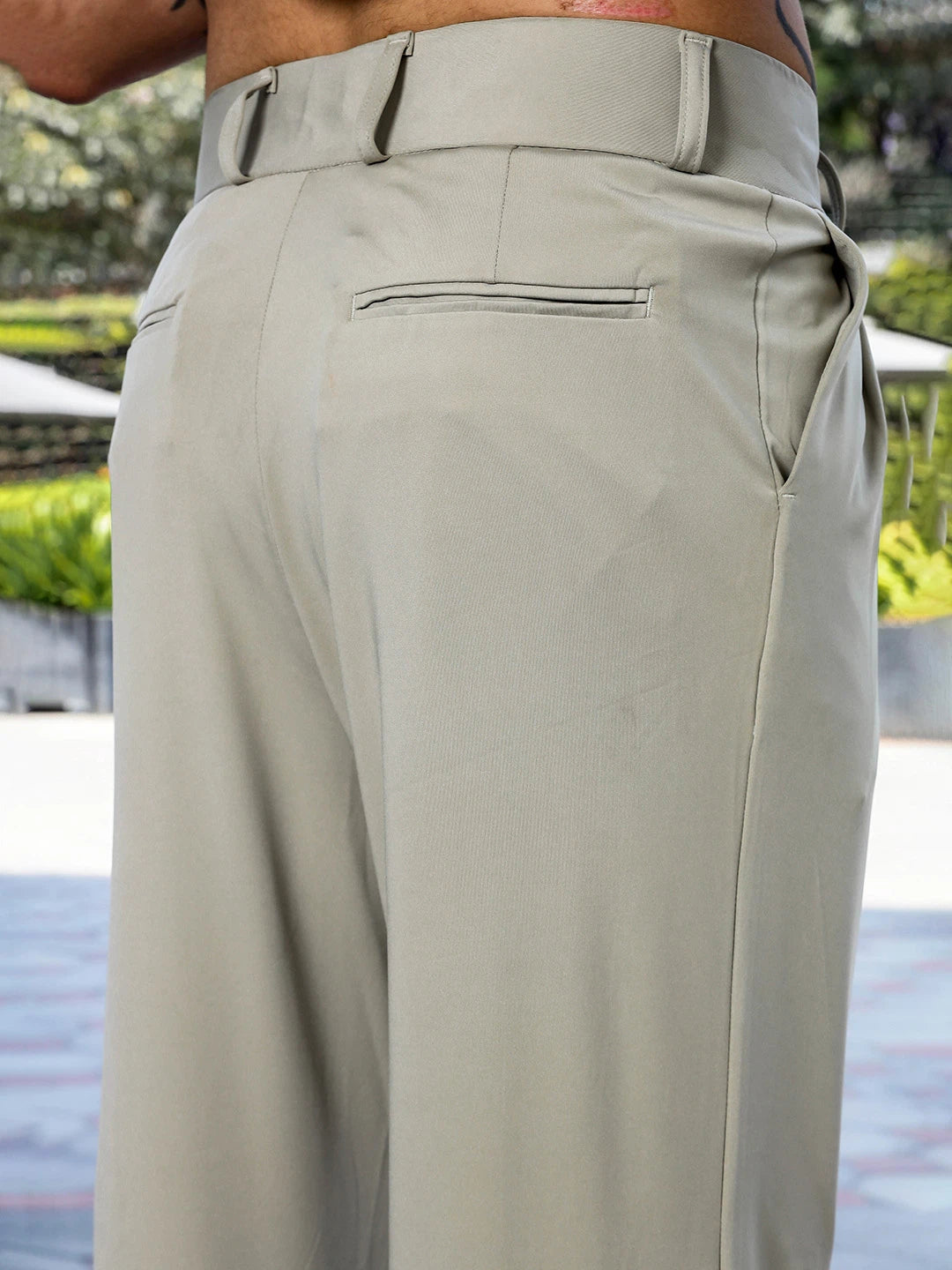 House Of Koala Grey Baggy fit Street Savvy Double Pleated Korean Trousers