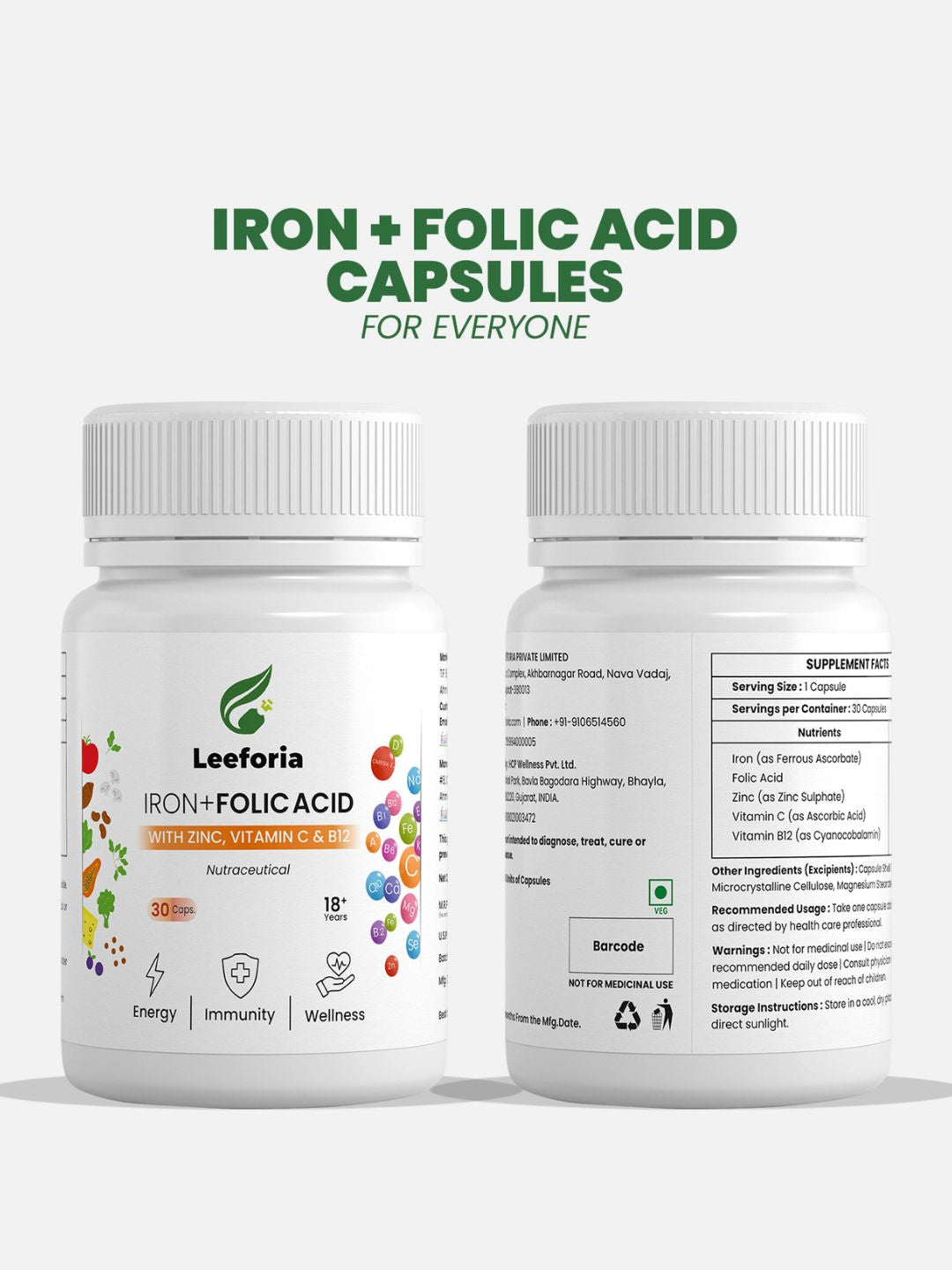 Leeforia Iron and Folic Acid Capsule 30