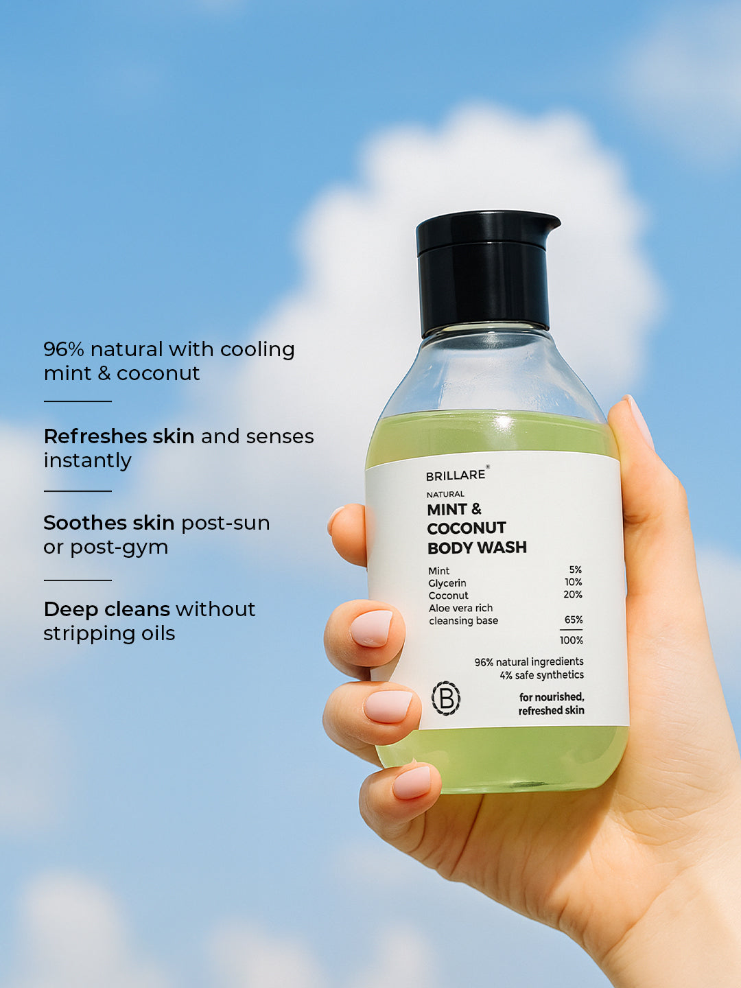 Brillare Mint & Coconut Body Wash (200ml)