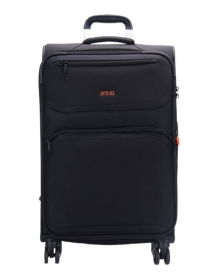 JUMP Moorea MX04 Black Medium-66cm Softsided Expandable Luggage with 8 Wheels and TSA Lock