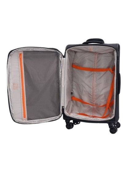 JUMP Moorea MX04 Black Medium-66cm Softsided Expandable Luggage with 8 Wheels and TSA Lock