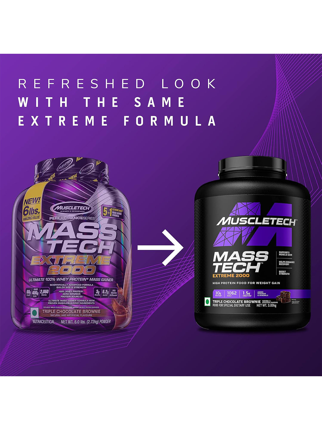 MuscleTech Mass Tech Extreme 2000 Triple Chocolate Brownie (3 kg)