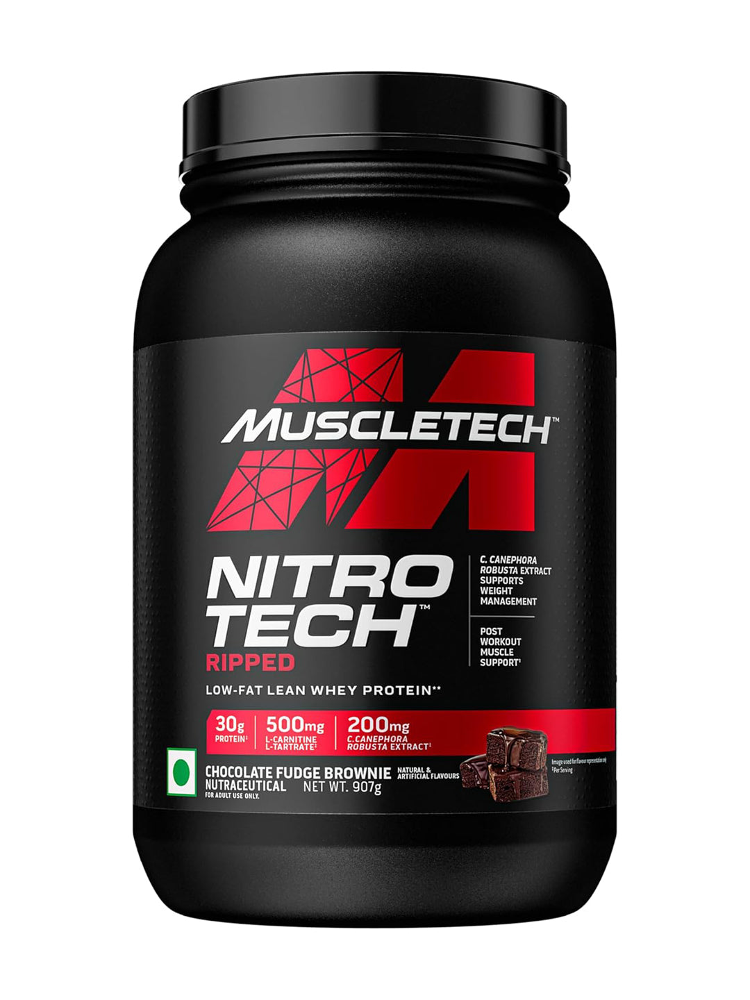 Muscletech Nitro Tech Ripped Chocolate Fudge Brownie Powder 907 g