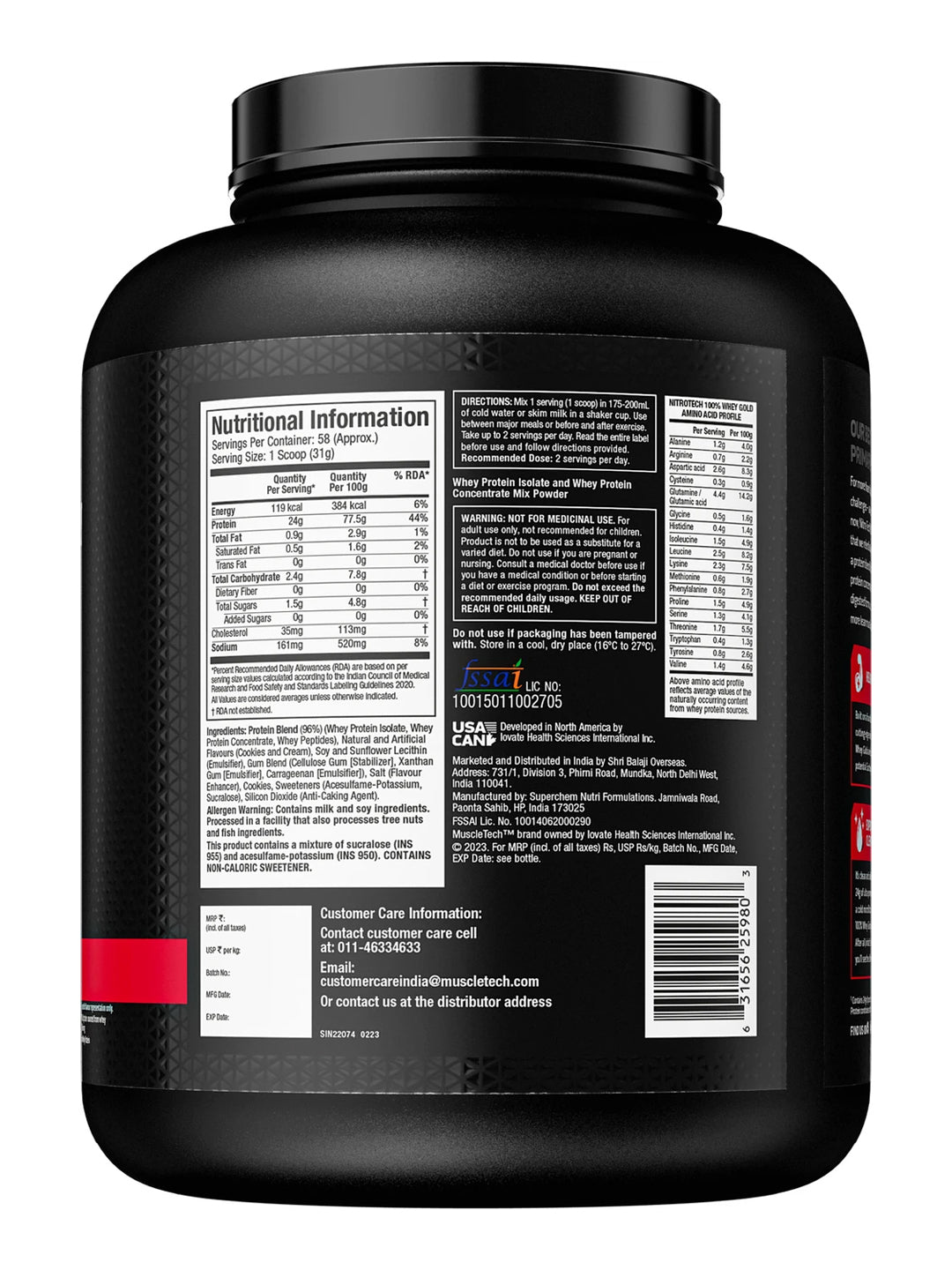 Muscletech Nitro Tech Whey Gold Powder 1.81 kg