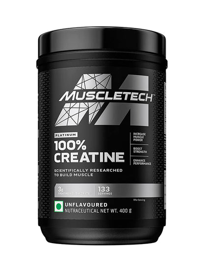 Muscletech Platinum 100% Creatine Monohydrate Unflavoured Powder (400 g)