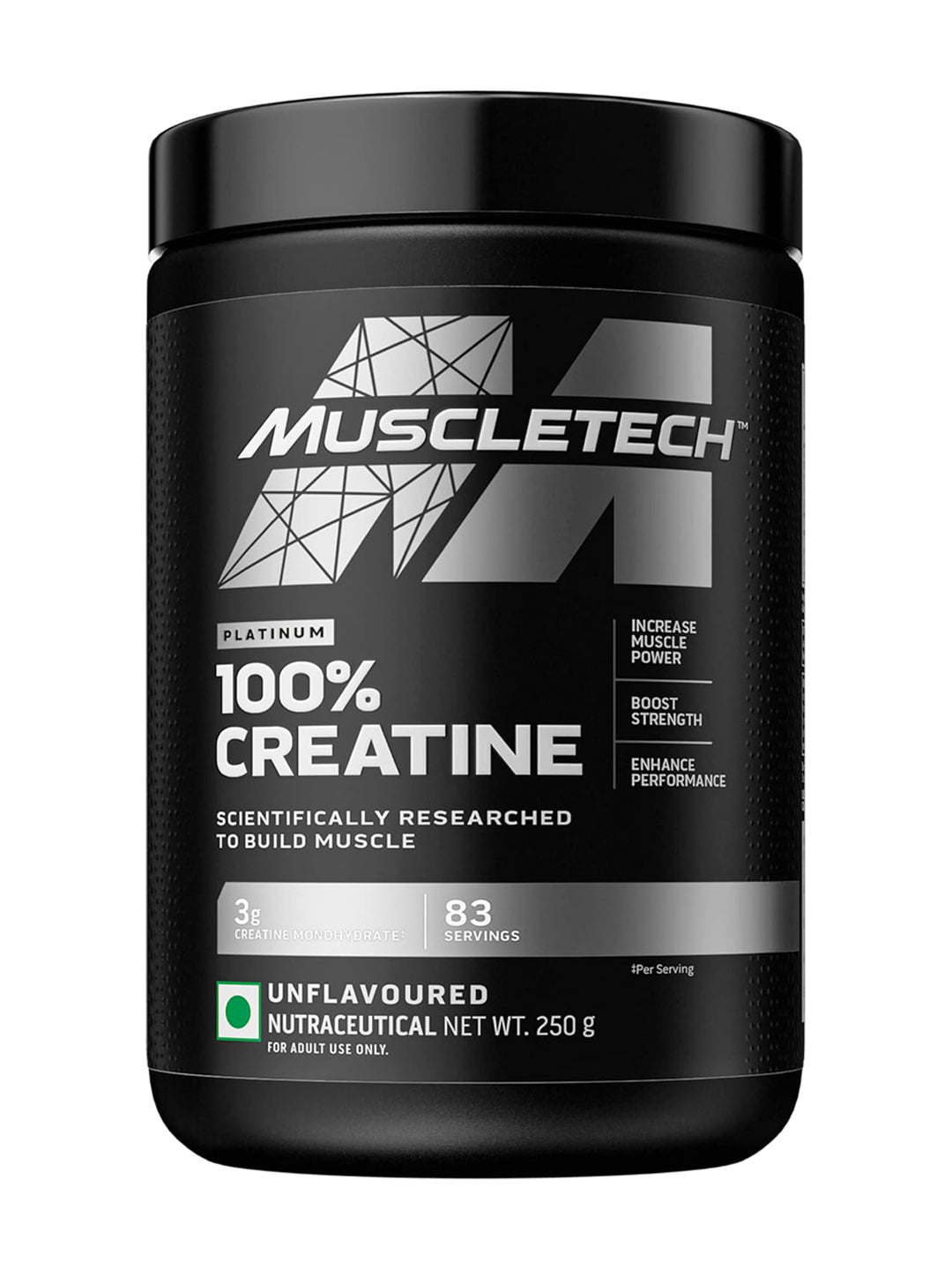 Muscletech Platinum 100% Creatine Monohydrate Unflavoured Powder 250 g