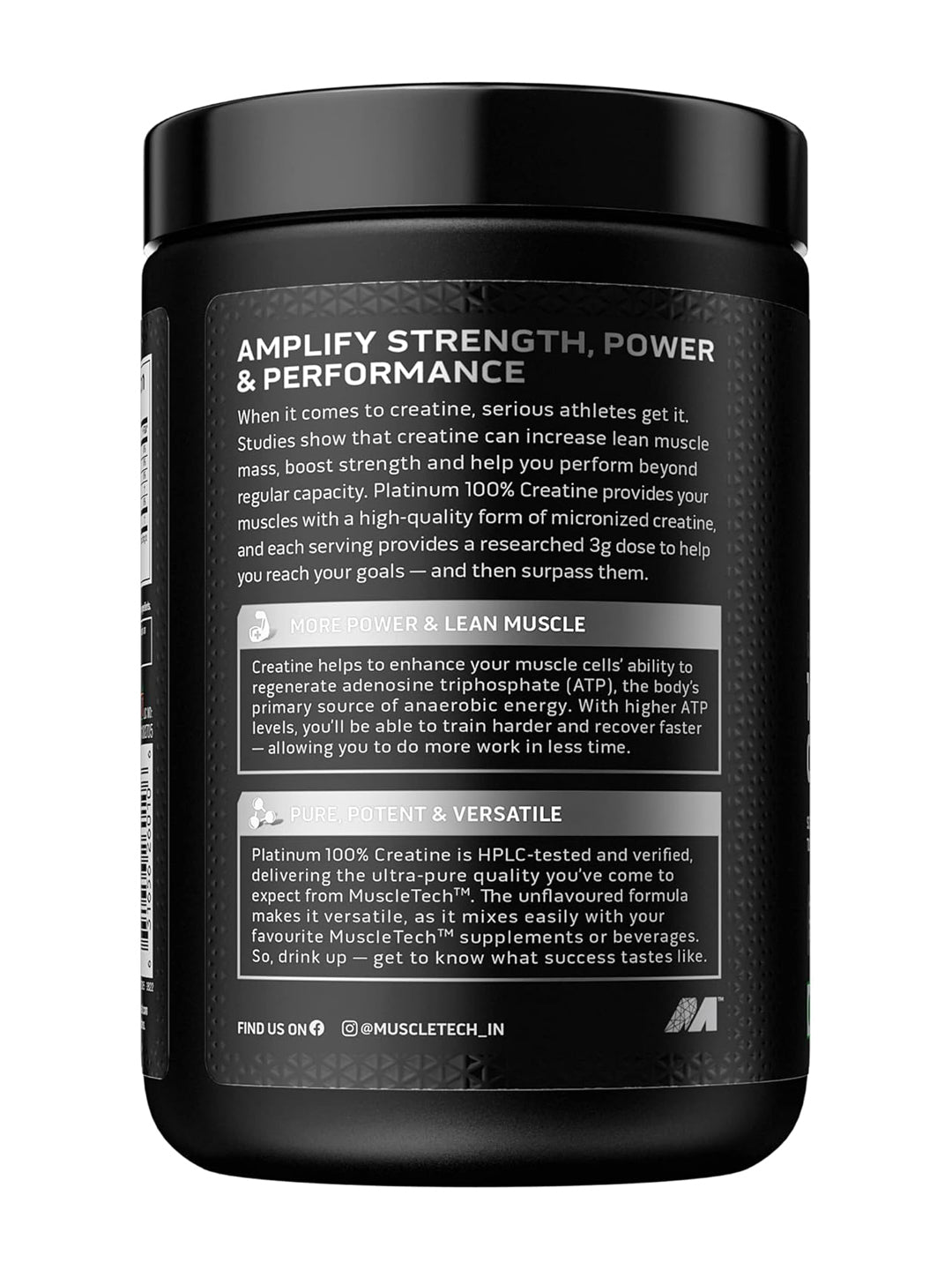 Muscletech Platinum 100% Creatine Monohydrate Unflavoured Powder 250 g