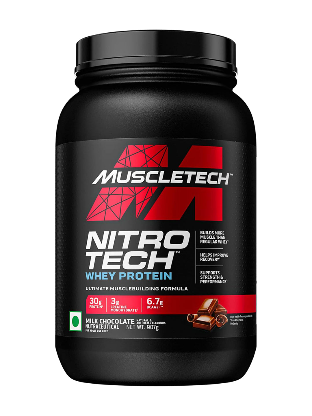 Muscletech Nitro Tech Whey Protein Milk Chocolate Powder 907 g