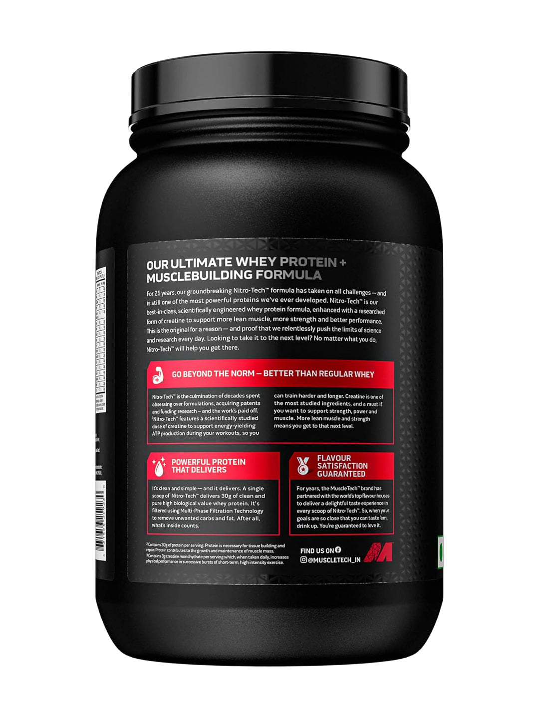 Muscletech Nitro Tech Whey Protein Milk Chocolate Powder 907 g