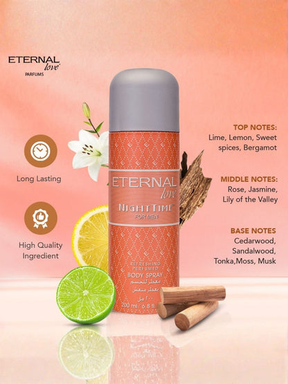 ETERNAL LOVE BODY SPRAY 200ML NIGHT TIME MEN