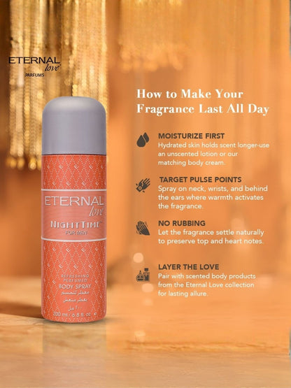 ETERNAL LOVE BODY SPRAY 200ML NIGHT TIME MEN