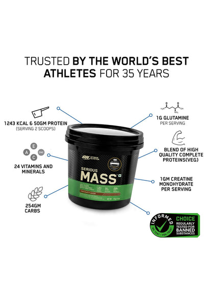 ON Serious Mass Weight Gainer Chocolate Powder (5 kg)