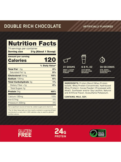 ON Gold Standard 100% Whey Protein Double Rich Chocolate Powder (2.27 kg)