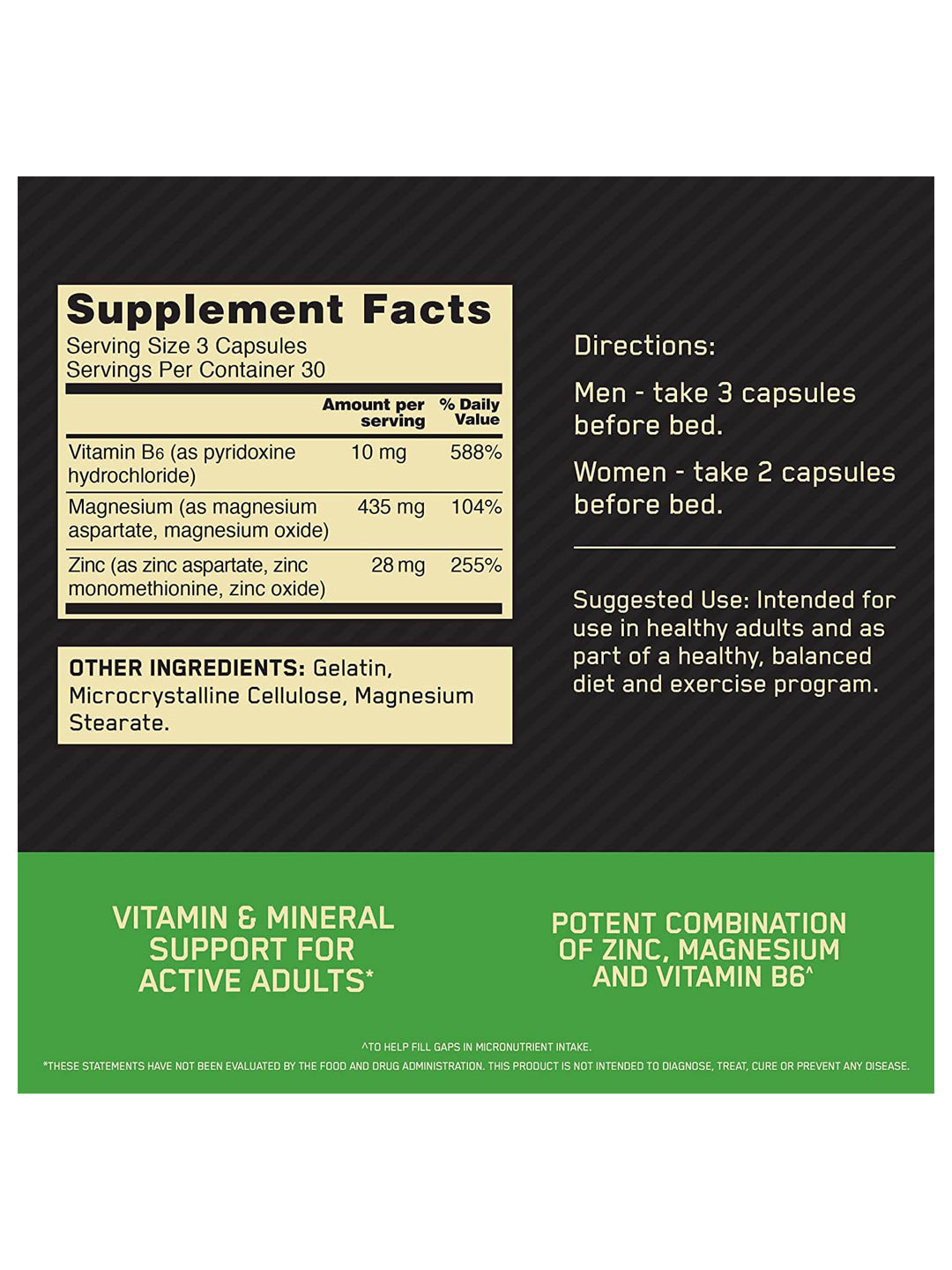 ON ZMA Zinc Magnesium Capsules (90)