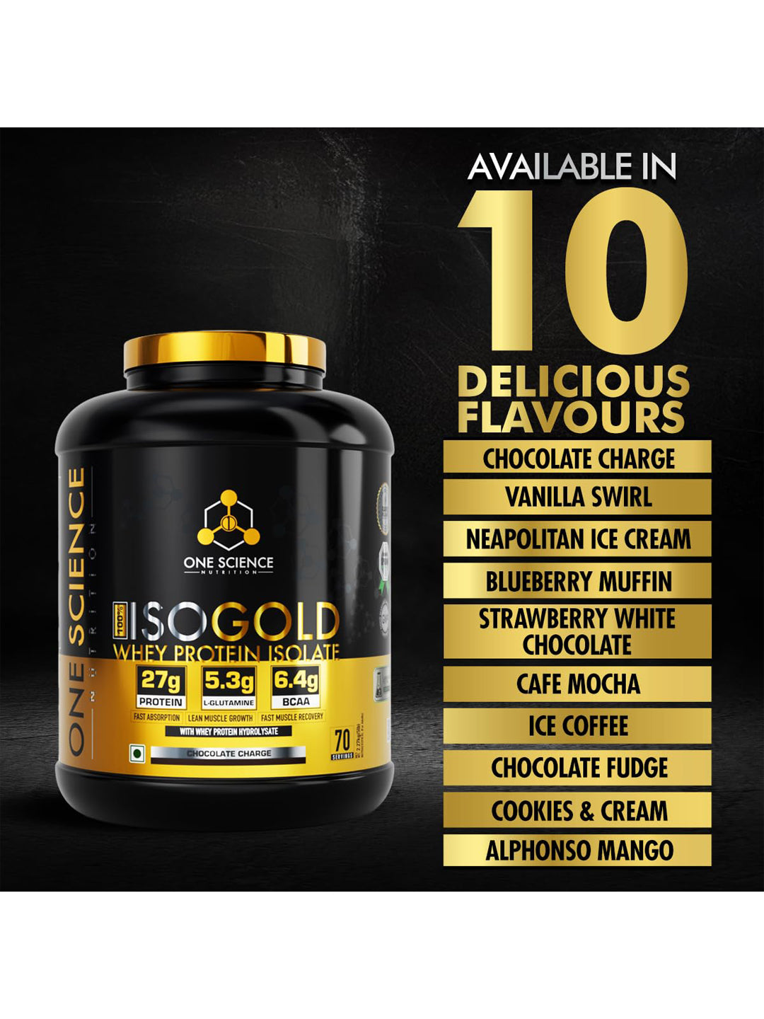 One Science Nutrition IsoGold Whey Protein Isolate Powder 2.27 kg