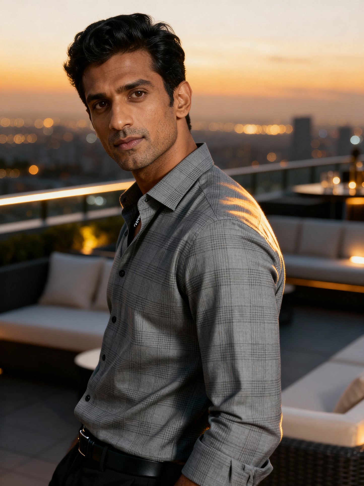 The Paribito Grey Cotton Party Shirt