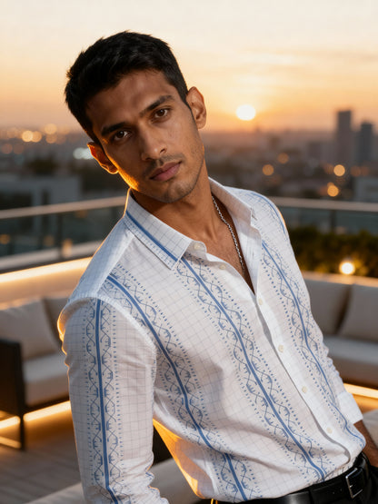 The Paribito White Cotton Party Shirt