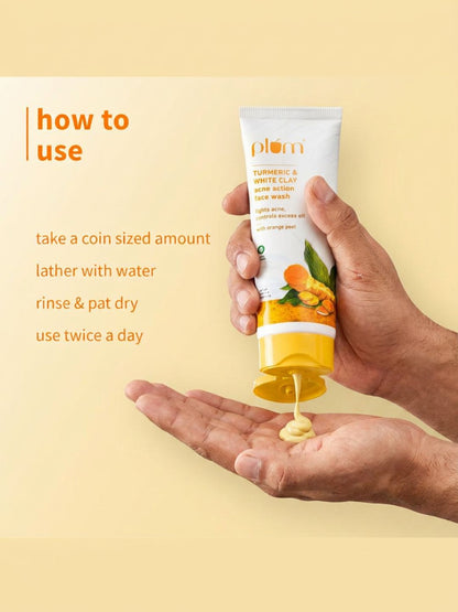 Plum Turmeric & White Clay Acne Action Face Wash 100ml