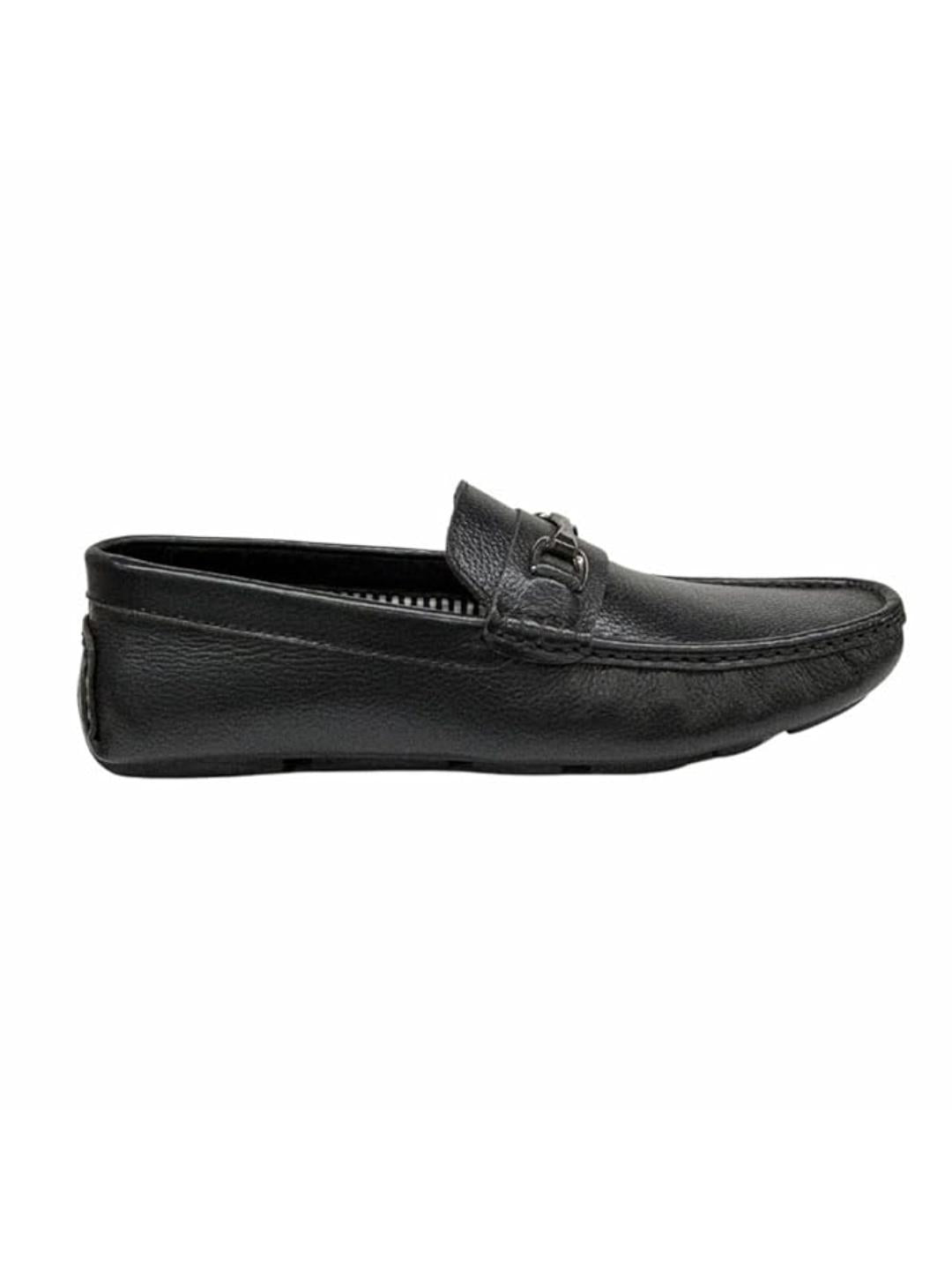 Shoe Bazar Men's Black Leather Loafers