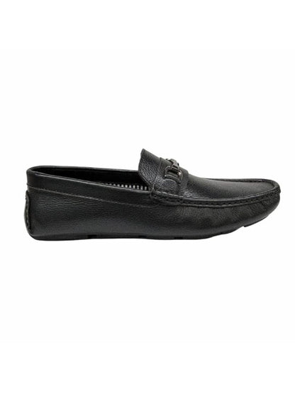 Shoe Bazar Men's Black Leather Loafers