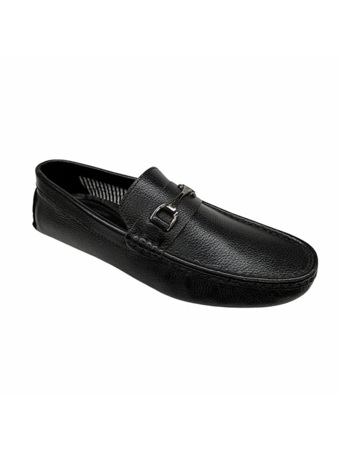 Shoe Bazar Men's Black Leather Loafers