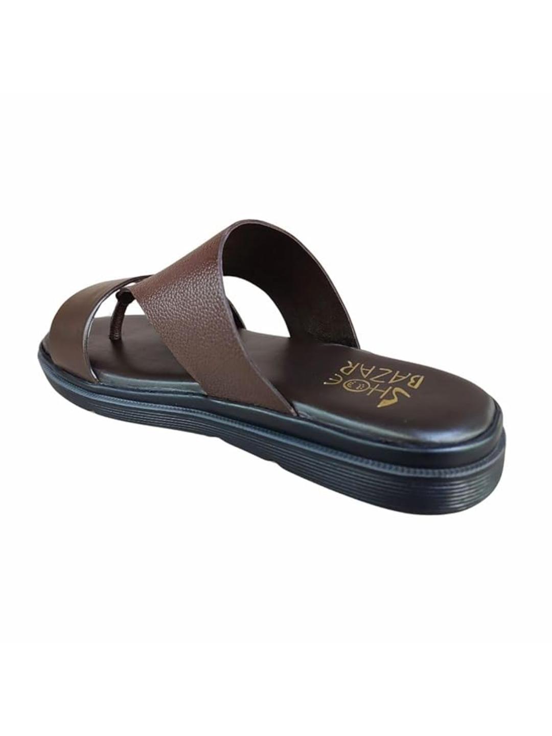 Shoe Bazar Brown Genuine Leather Sandals for Men