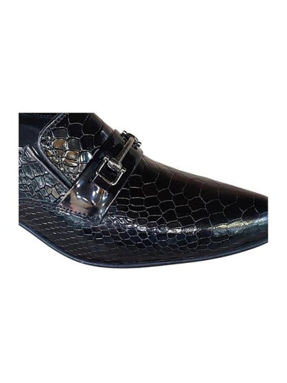 Shoe Bazar Black Genuine Leather Formal Slip Ons for Men