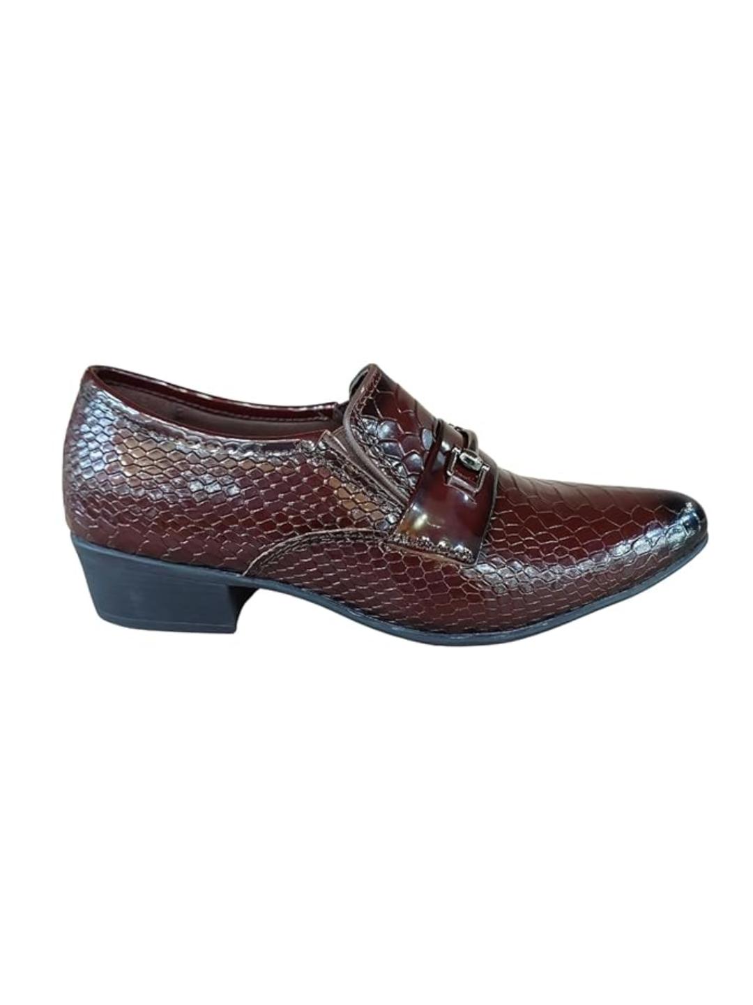 Shoe Bazar Brown Genuine Leather Formal Slip Ons for Men