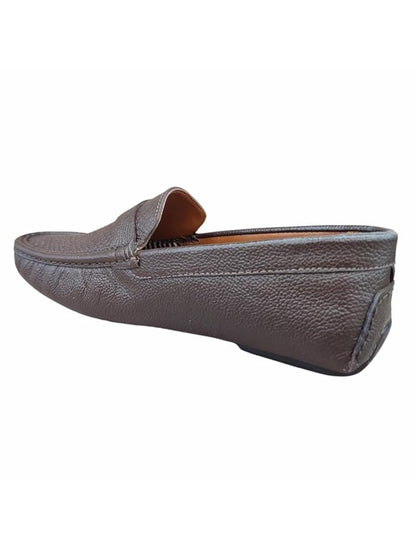 Shoe Bazar Brown Genuine Leather Loafers for Men