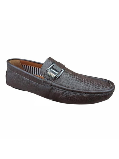 Shoe Bazar Brown Genuine Leather Loafers for Men