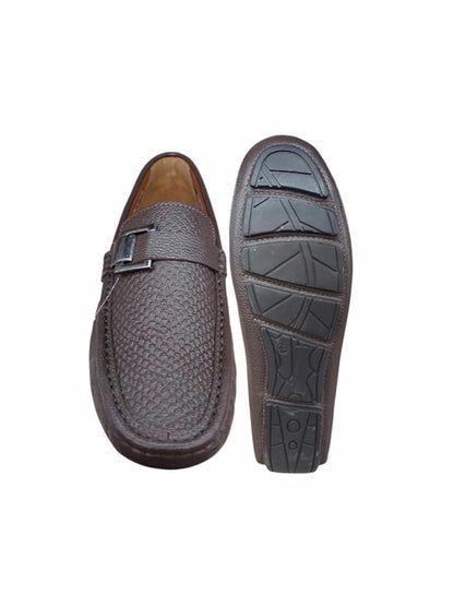 Shoe Bazar Brown Genuine Leather Loafers for Men