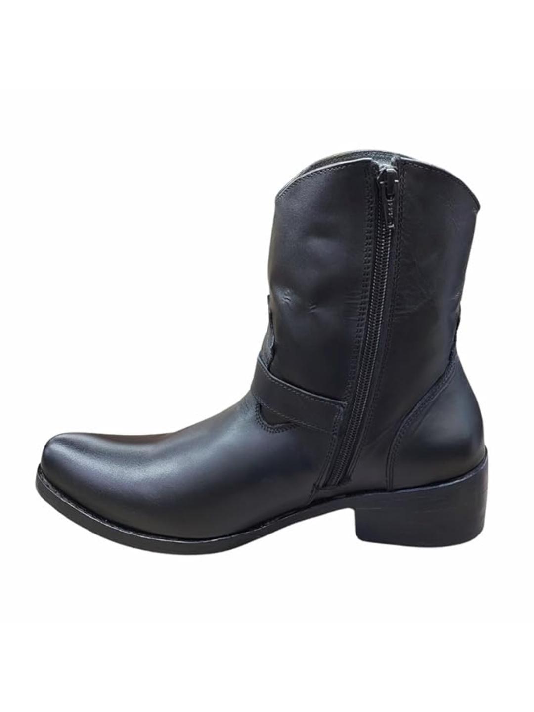 Shoe Bazar Black Genuine Leather Boots for Men