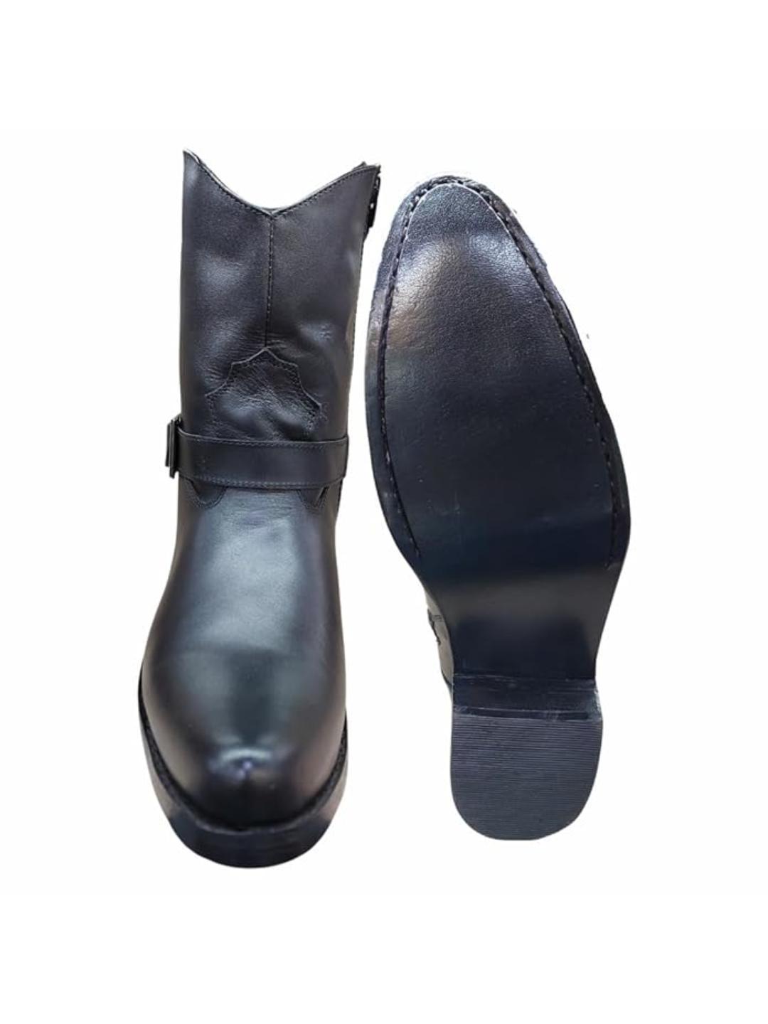 Shoe Bazar Black Genuine Leather Boots for Men