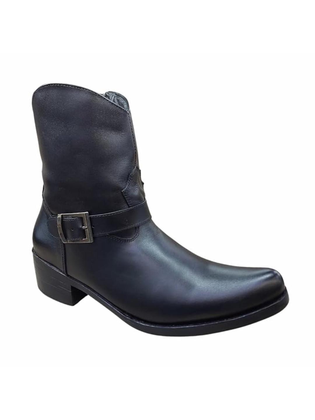 Shoe Bazar Black Genuine Leather Boots for Men